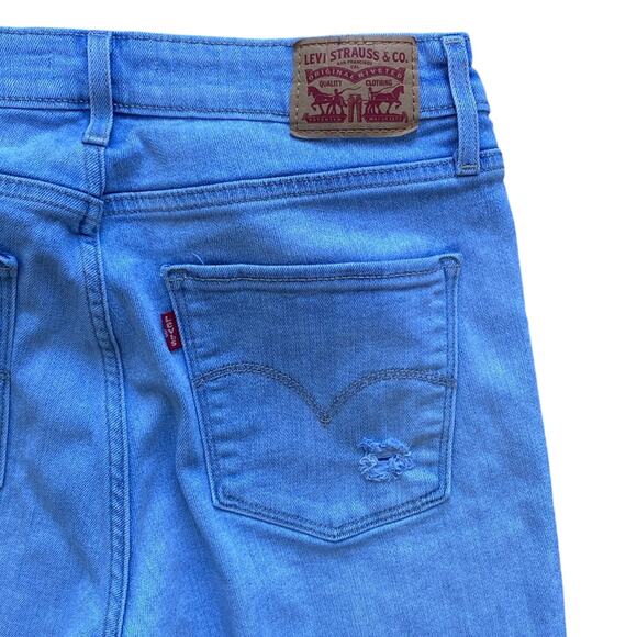 LEVIS 721 High Rise Skinny Jean Womens Sz 31 Distressed Light Wash Classic - Picture 8 of 8